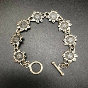 STERLING SILVER SUNFLOWER BRACELET,